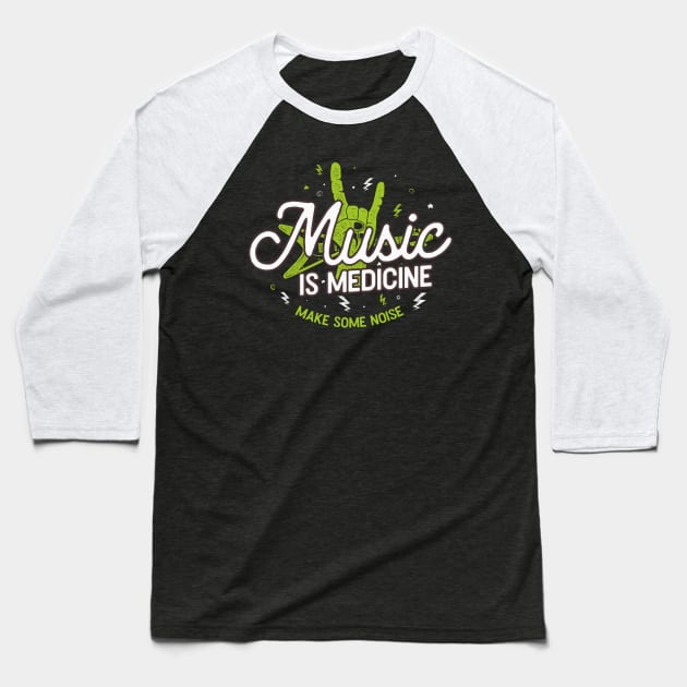 Music Is Medicine Baseball T-Shirt by AME_Studios